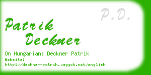 patrik deckner business card